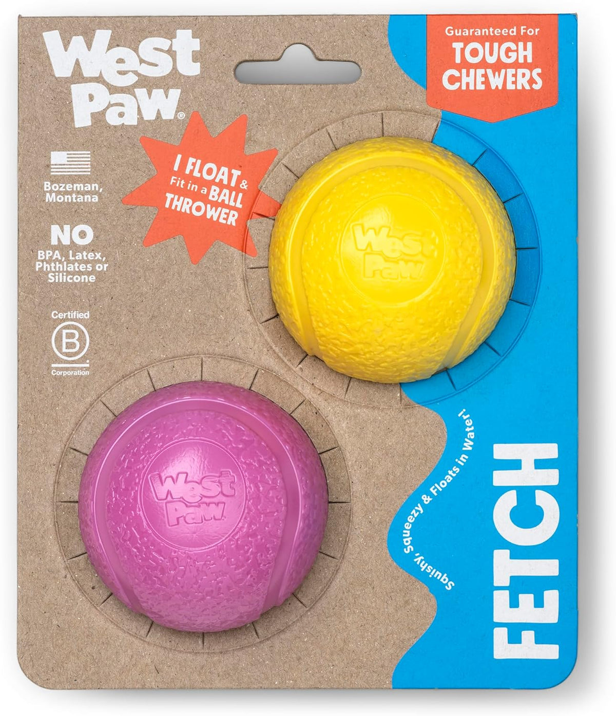 WEST PAW Boundr Ball Dog Fetch Toy – Bouncing Toys for Dogs, Fetch, Catch, Chewing, Play