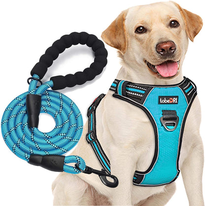 No Pull Dog Harness Adjustable Reflective Oxford Easy Control Medium Large Dog Harness with A Free