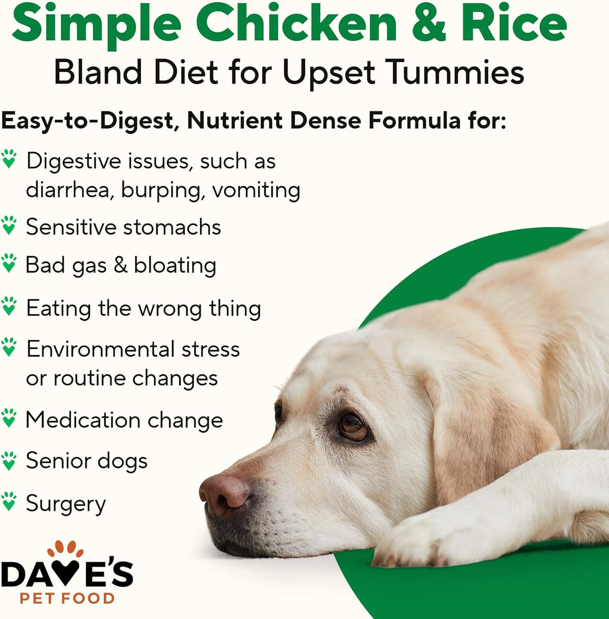Dave's Pet Food Bland Dog Food (Lamb & Rice), Canned Wet Dog Food for Sensitive Stomachs