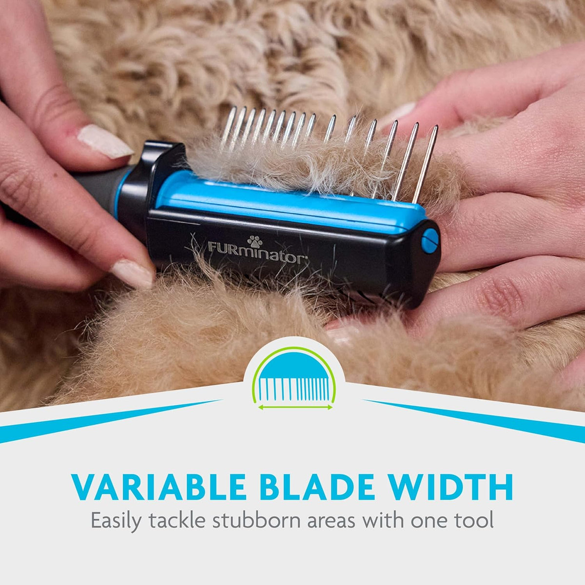 FURminator 2-in-1 Doodle Grooming Tool for Dogs, 1 Count, Dematting Tool with Comb for Mats