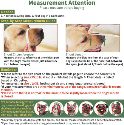 Mayerzon Dog Muzzle, Patented Mesh Muzzle with Panting Room for Large Medium Small Sized Dogs, Soft