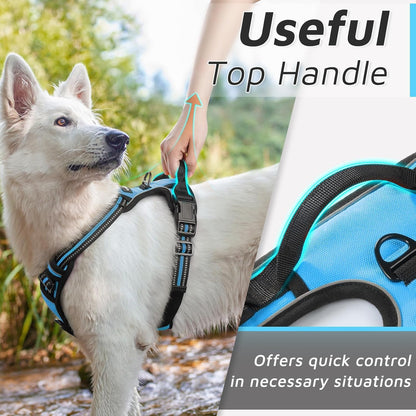 Eagloo Dog Harness Medium Sized Dog, No Pull Service Vest with Reflective Strips and Control