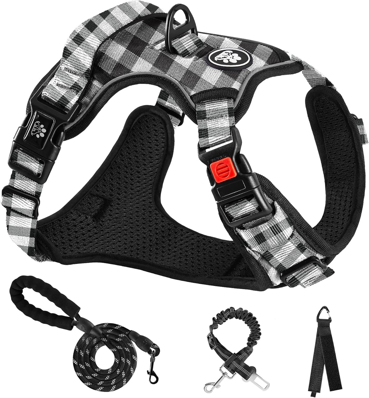 NESTROAD No Pull Dog Harness with Leash, Reflective No Choke Pet Vest Harness,Adjustable Soft
