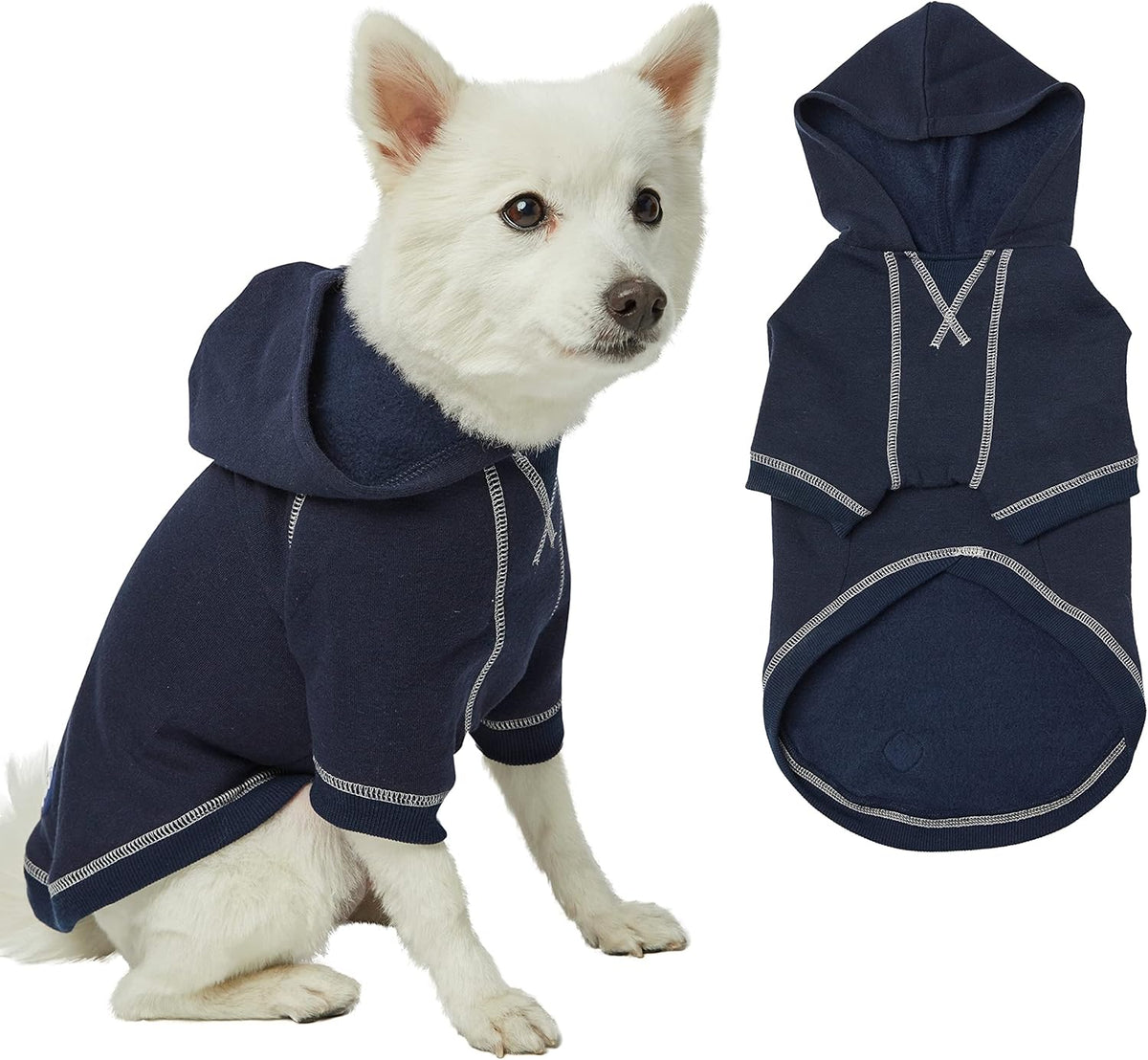 Blueberry Pet Essentials Dog Hoodie – 18 inch, Cotton‑Blend Sweatshirt with Hood, Midnight Blue