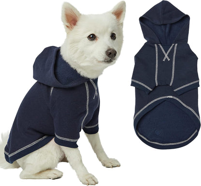 Blueberry Pet Essentials Dog Hoodie – 18 inch, Cotton‑Blend Sweatshirt with Hood, Midnight Blue