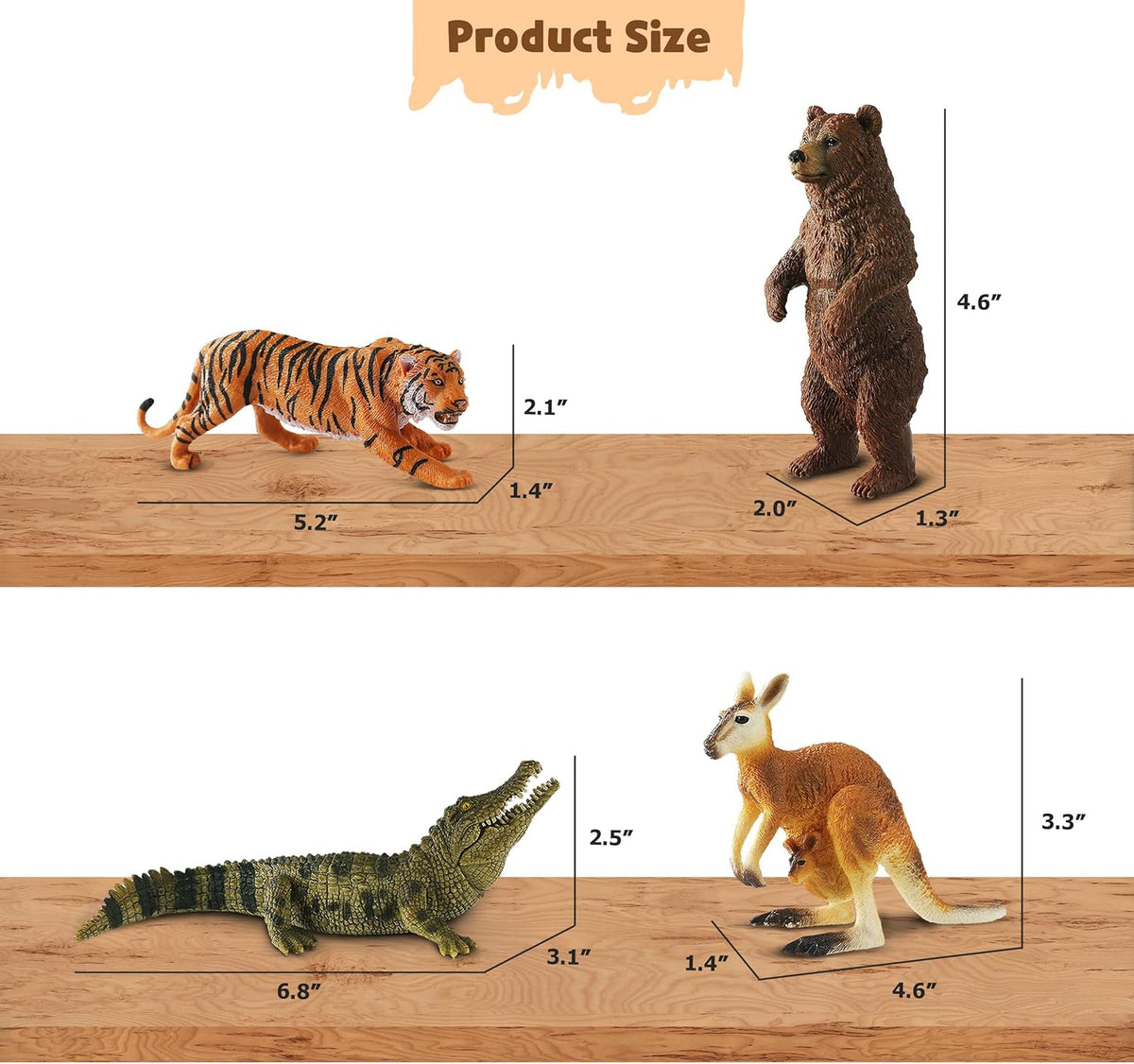 9 PCS Zoo Animal Toys for Kids 3-5 Realistic Plastic Wild Animal Figurine Toys Educational Learning