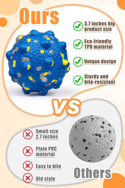 3.7'' Dog Balls for Dogs Aggressive Chewers Indestructible Tennis Durable Bouncy Interactive Dog