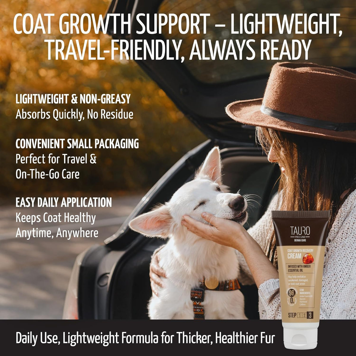 Tauro Pro Line Coat Growth Recovery Cream for Dogs & Cats – Strengthens Hair Roots & Boosts