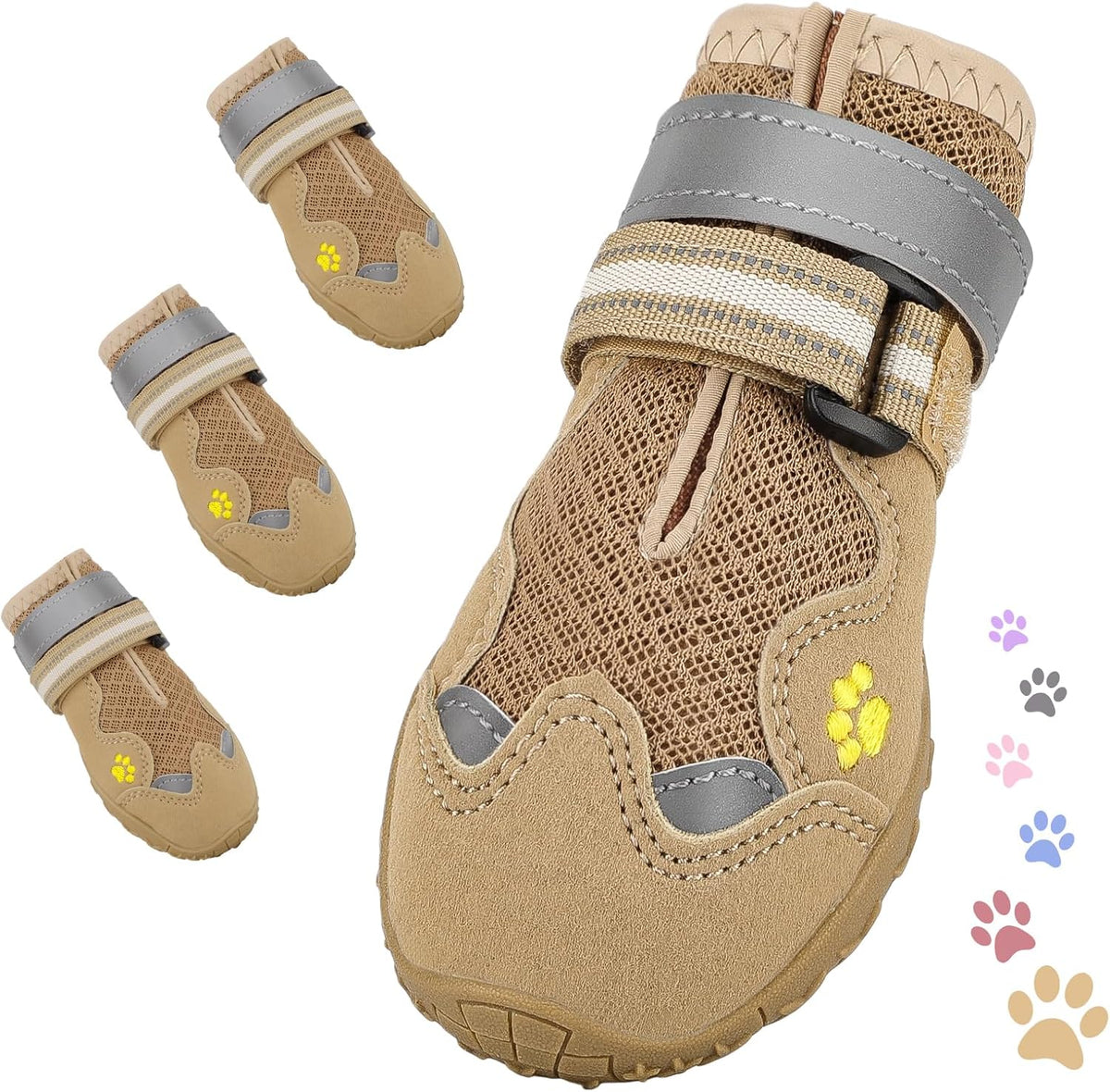Dog Shoes for Large Medium Small Dog, Mesh Breathable Dog Shoes for Hot Pavement, Anti-Slip Dogs
