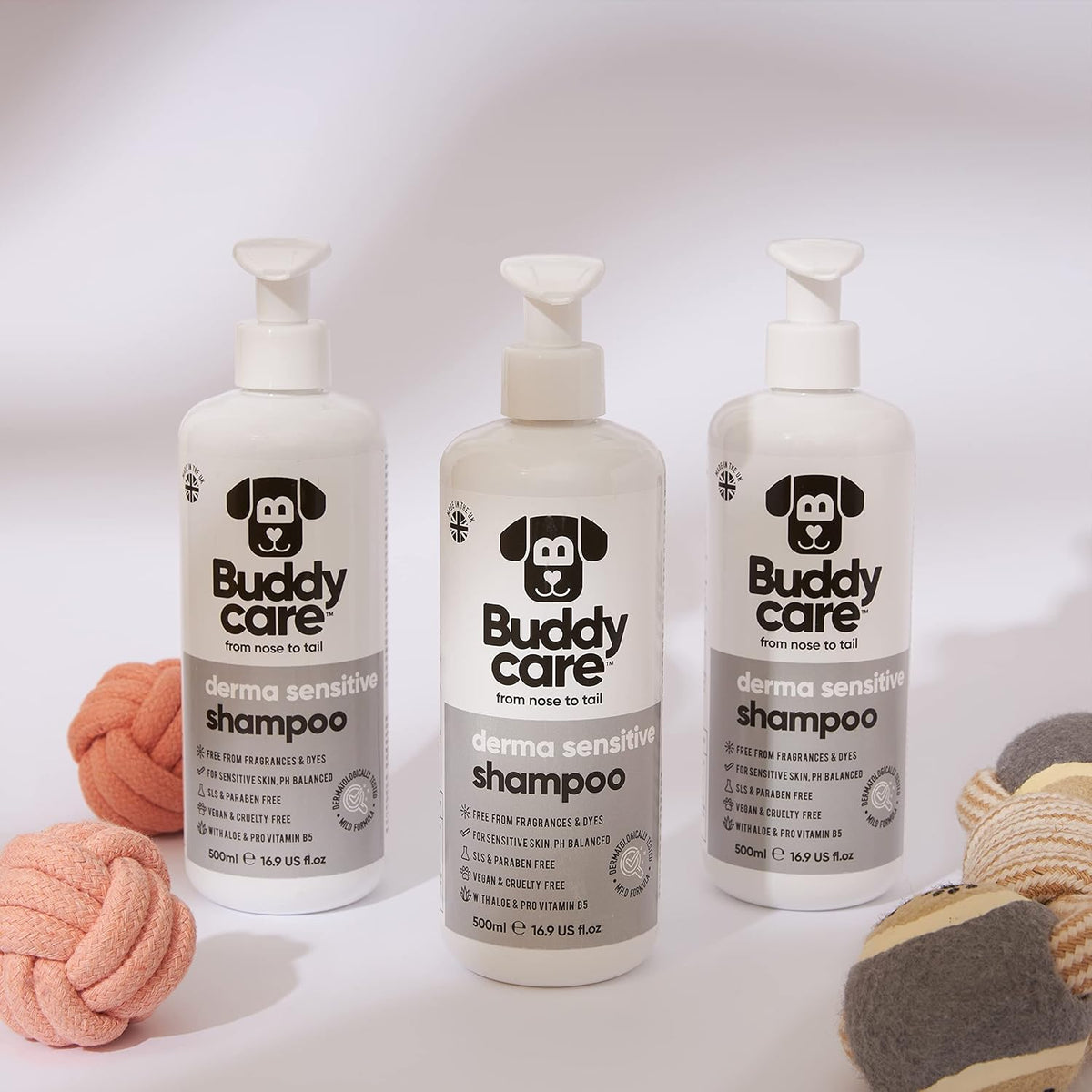 Derma Sensitive Dog Shampoo by Buddycare | Dry Skin & Itchy Skin Relief for Smelly Dogs | Deep