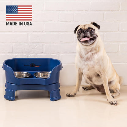 Neater Feeder Deluxe Mess Proof Dog Bowls Elevated for Small Breeds – Made in USA – No Spill Raised