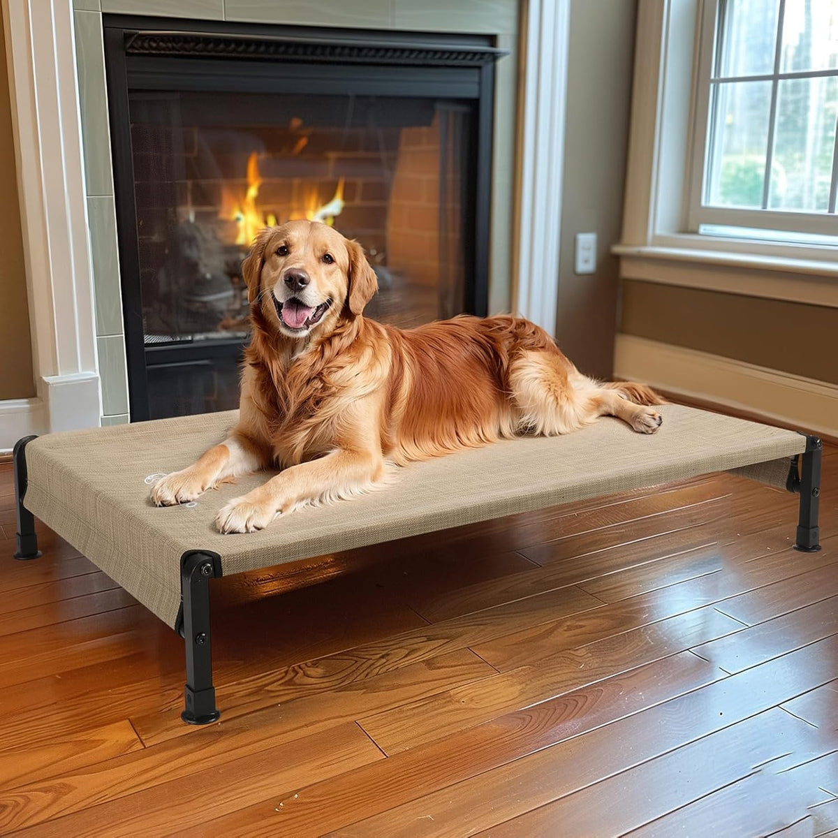 Veehoo Cooling Outdoor Dog Bed, Heavy Duty Elevated Pet Bed with Washable & Breathable Teslin Mesh