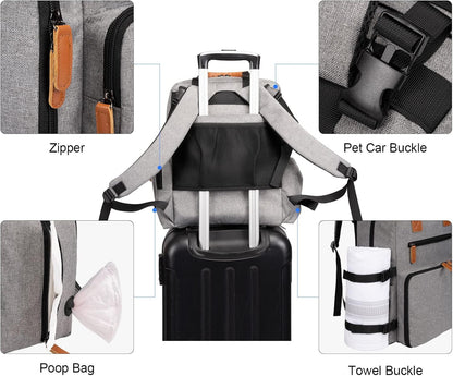 Modoker Dog Travel Bag, Airline Approved Backpack for Pet Accessories Organizer, Tote Weekend Bag