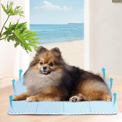 Dog Cooling Mat for Small Dogs - 24x18 Orthopedic Memory Foam Pet Pad for Summer, QMAX>0.5