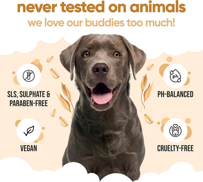 Oatmeal Dog Shampoo for Smelly Dogs (33.8oz) - Hypoallergenic & Itch Relief Formula, Gentle on