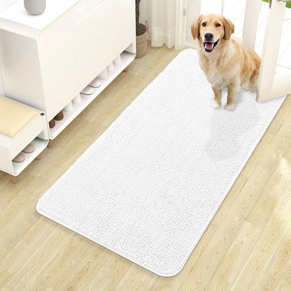 OLANLY Dog Door Mat for Muddy Paws 44x24, Absorbs Moisture and Dirt, Absorbent Non-Slip Washable
