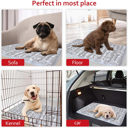 Dog Crate Mat (30" X 19"), Soft Dog Bed Mat with Cute Prints, Personalized Crate Pad, Anti-Slip