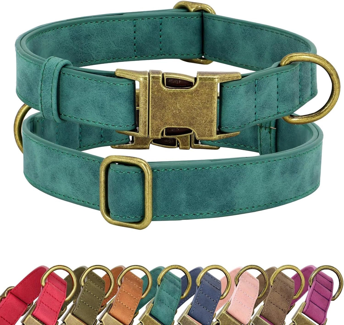Didog Soft PU Leather Dog Collar, Stylish Quick Released Dog Collar for Large Dogs, Easy Clean