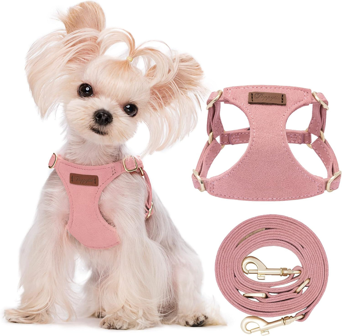 Puppytie No Pull XXS Puppy Harness with Multifunction Dog Leash,Soft Adjustable No Choke Escape