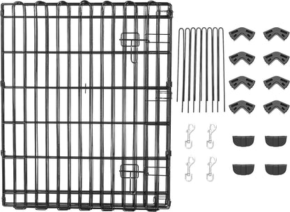 Amazon Basics Foldable Octagonal Metal Exercise Dog Playpen - Indoor/Outdoor, Single Door, Small (8