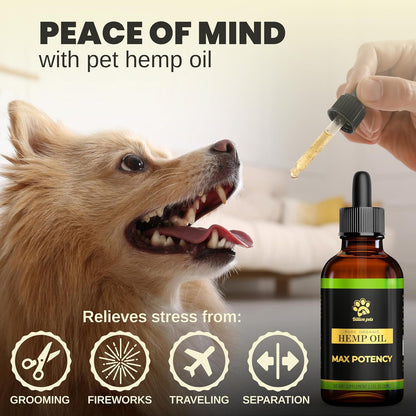 Billion Pets - Hemp Oil for Dogs and Cats - Helps with Anxiety, Pain, Stress, Sleep, Arthritis