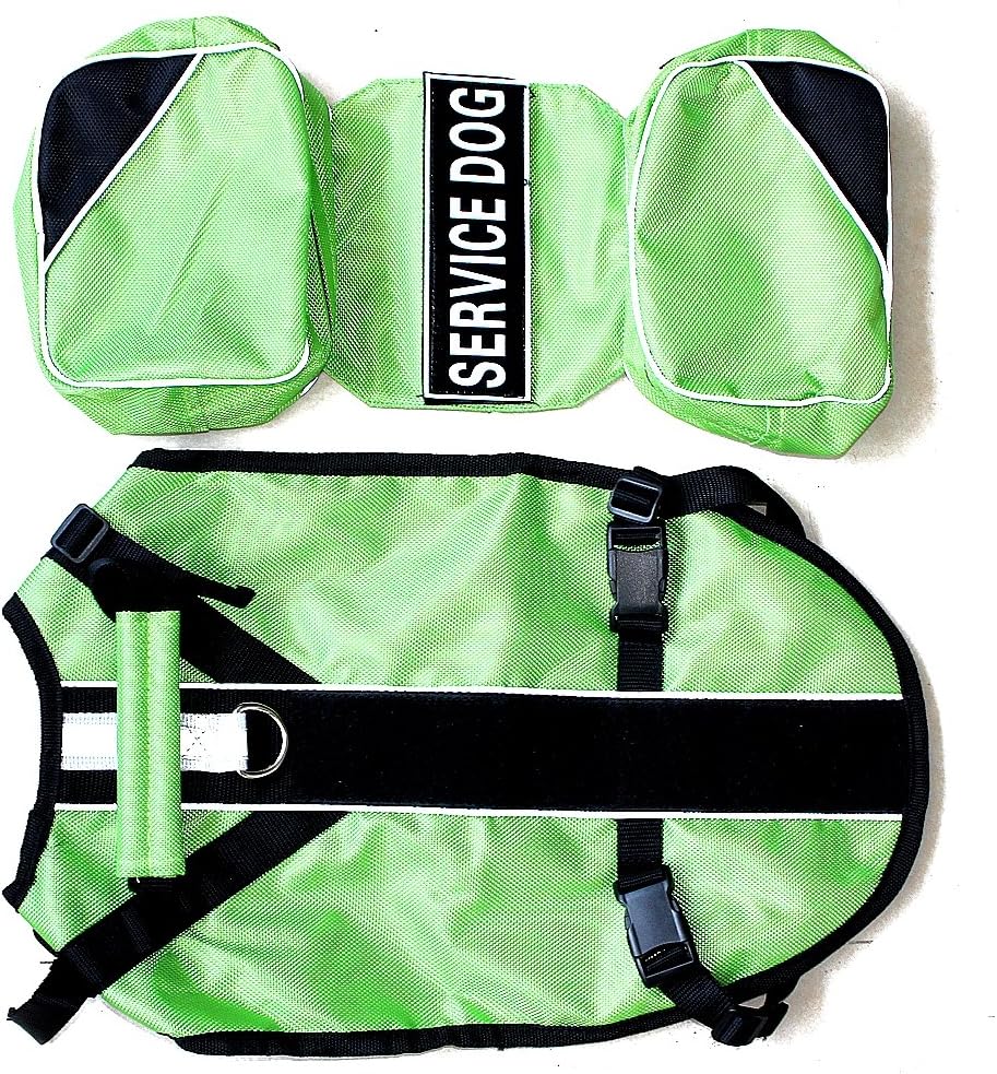 Serijoars Dog Vest Harnesses with Saddlebag Backpack for Camping & Travel - Reflective Hound Hiking