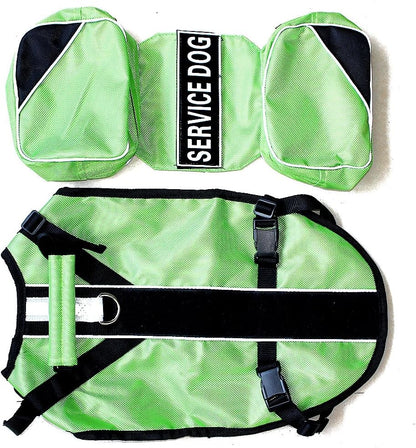 Serijoars Dog Vest Harnesses with Saddlebag Backpack for Camping & Travel - Reflective Hound Hiking