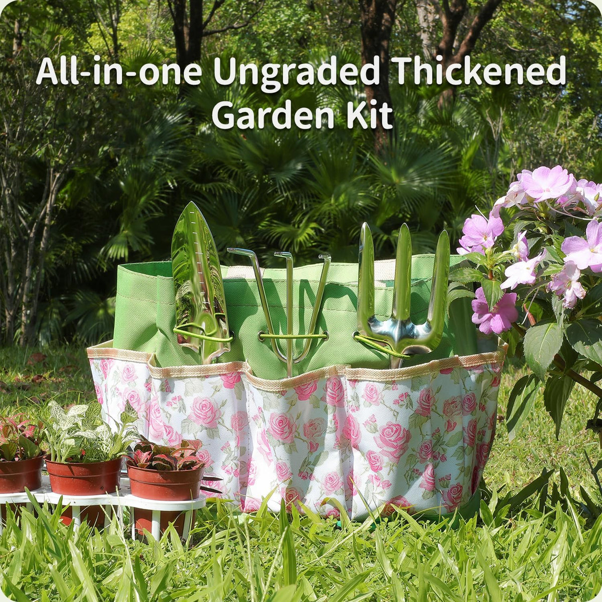 Garden Tool Set,10 Piece Garden Kit,Heavy Duty Stainless Steel Gardening Hand Tools with Durable