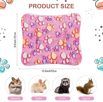 4 Pack Ultra Soft Dog Cat Bed Mat with Cute Prints Reversible Fleece Dog Crate Kennel Pad Cozy