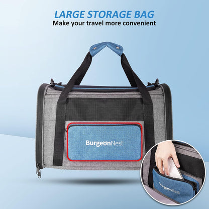 BurgeonNest Cat Carrier for Large Cats 20 lbs,Medium Pet Under 25 lbs,2 Puppy and Small Dogs with