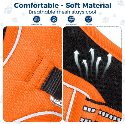 Funfox Dog Harness No Pull, Adjustable Pet Vest Harness, Super Soft Material with Vertical Handle