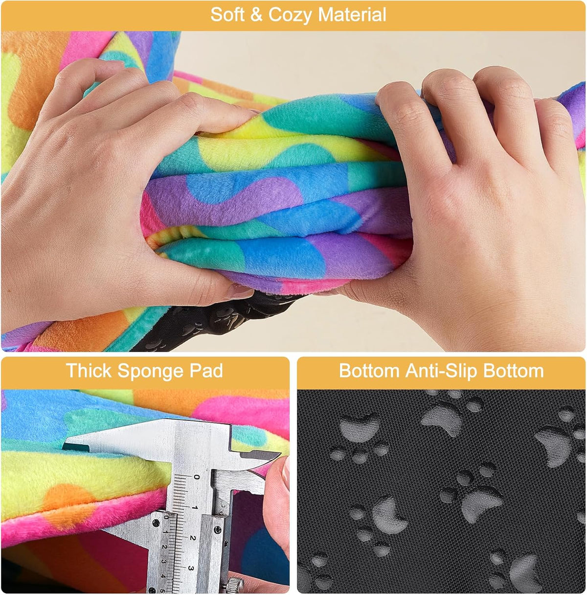 Unicorn Catcher Guinea Pig Hideout - Large Cozy Bed, Warm House, Washable Tunnel Accessories for