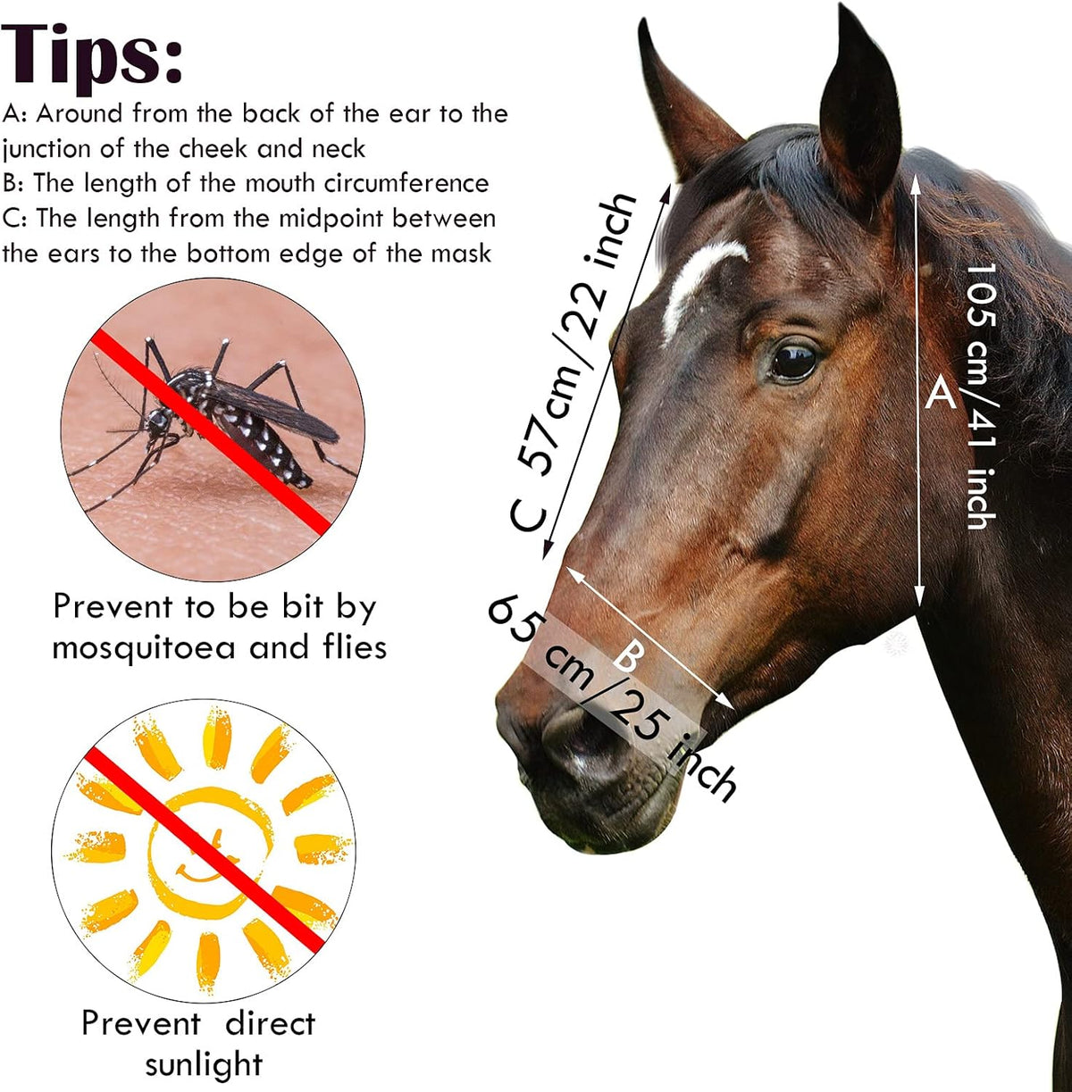 Frienda 4 Pieces Horse Fly Masks with Ears Face Covering UV Protection from Insect Pests Elasticity