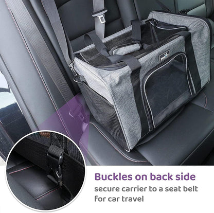 Airline Approved Pet Carrier, Collapsible Cat Carrier, Expandable Dog Carrier, 900D High Density