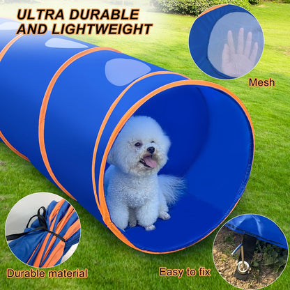 Dog Agility Tunnel with Ventilated mesh, Dog Agility Equipment, Dog Agility Training with Carry Bag