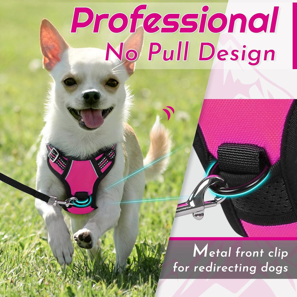 Eagloo Small Dog Harness No Pull, Service Vest with Reflective Strips and Control Handle