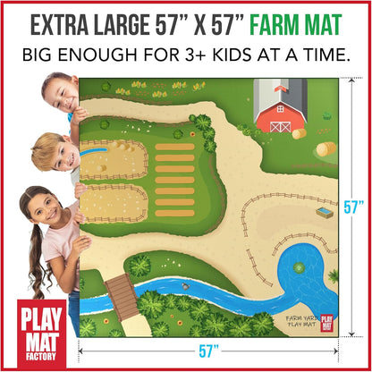 Farm Play Mat for Farm Toys | Foldable Solution |Large Size 57” x 57” | Farm Animals | Tractor