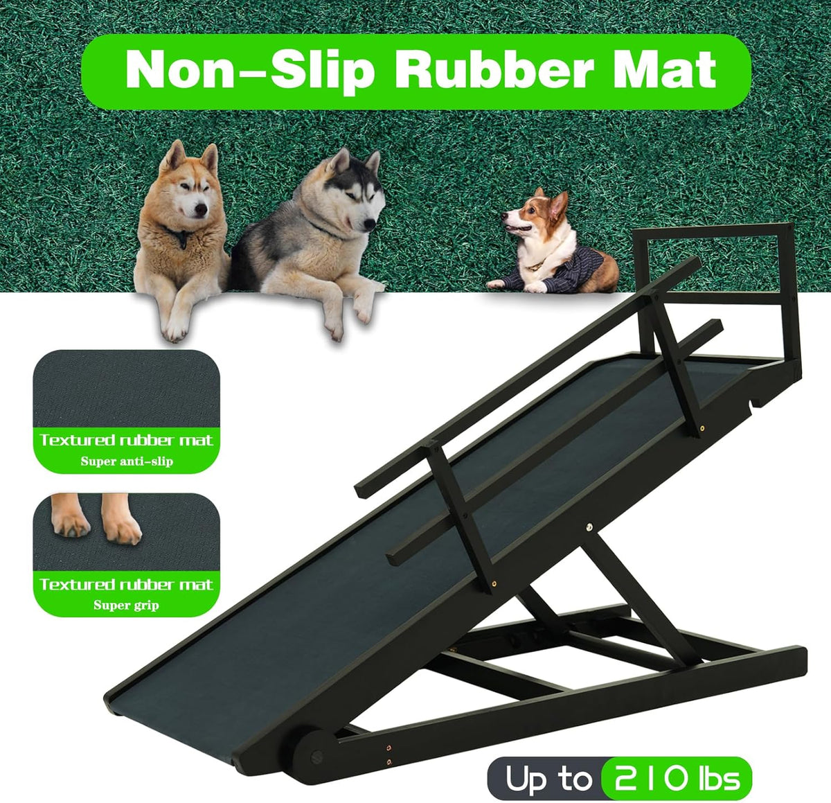Dog Ramp for Bed, Dog Stairs for Small and Large Dogs, Portable Dog Steps for Bed, Couch, Car