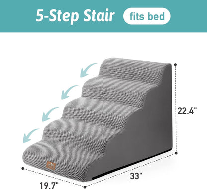 Wide Dog Stairs 19.7" Width, Pet Step for Small/Medium/Large Dog, Puppy or Cat, Pet Ramp for High