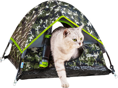 GDanes Camouflage Cat Tent, Portable Pet Cat House with Soft Pad, Cat Cave, Dog House for Small