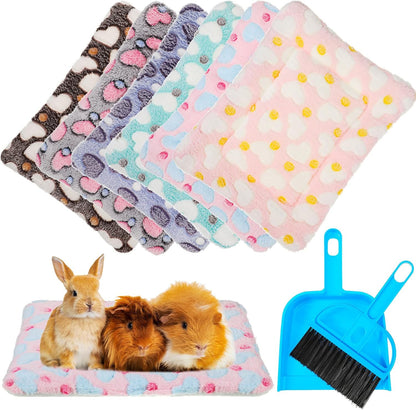 Yulejo 6 Pieces Guinea Pig Bed Plush Hamster Mat Bunny Bed Small Animal Sleeping Bedding Pads with