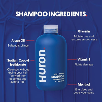 Huron Hair Duo | Nourishing Shampoo & Conditioner Set for Men | Cleanse, Strengthen & Hydrate |