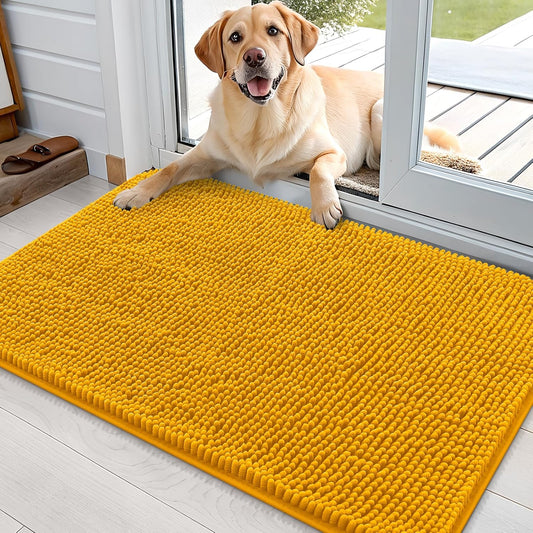 OLANLY Dog Door Mat for Muddy Paws 36x24, Absorbs Moisture and Dirt, Absorbent Non-Slip Washable