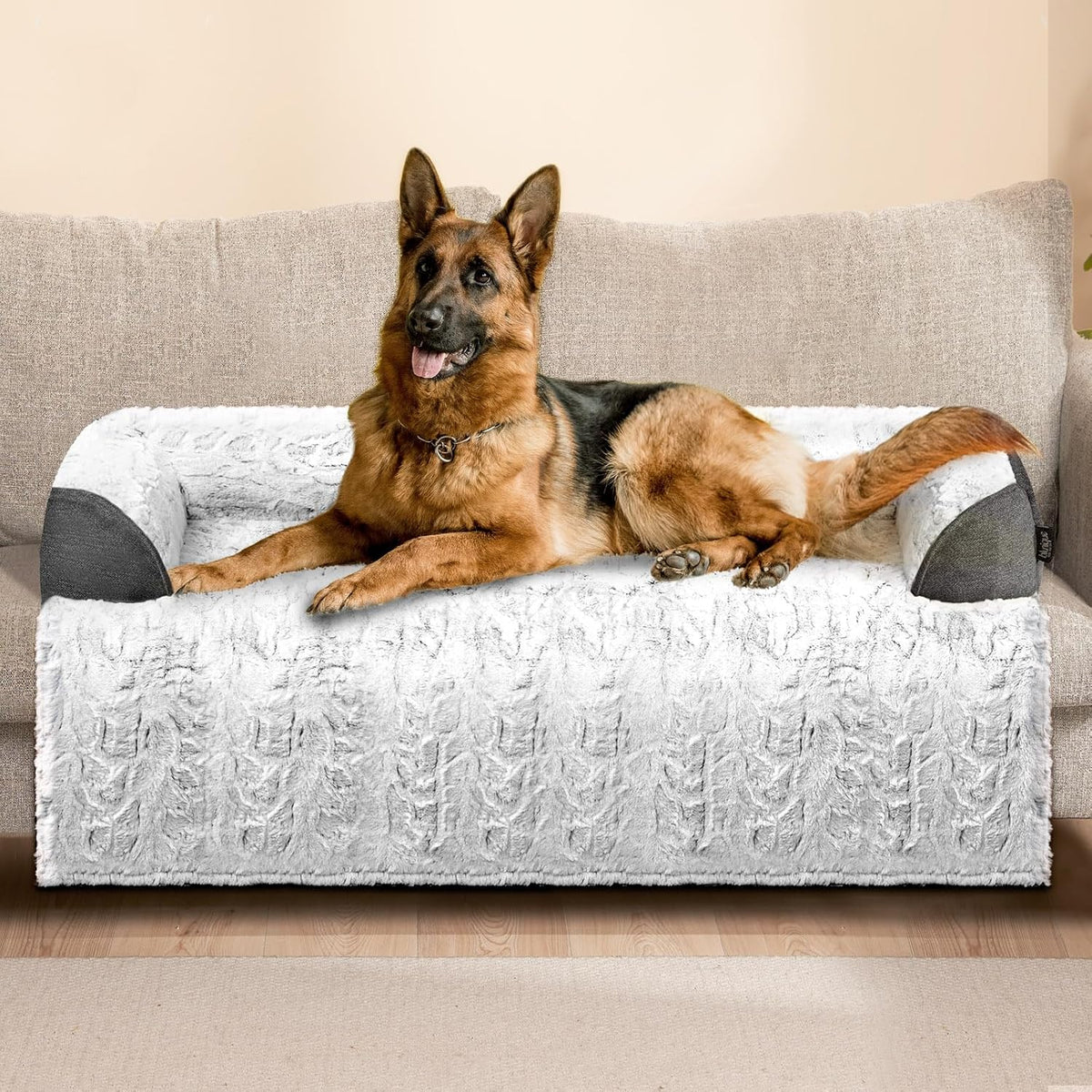 Calming Extra Large Dog Couch Bed, 45 x 37 inch Waterproof Memory Foam Dog Bed for Couch, Durable