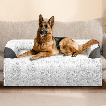 Calming Extra Large Dog Couch Bed, 45 x 37 inch Waterproof Memory Foam Dog Bed for Couch, Durable