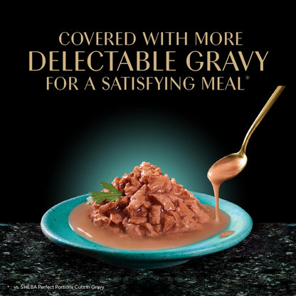 Sheba Gravy Indulgence Adult Wet Cat Food Salmon Entree and Whitefish Entree in Extra Gravy Variety