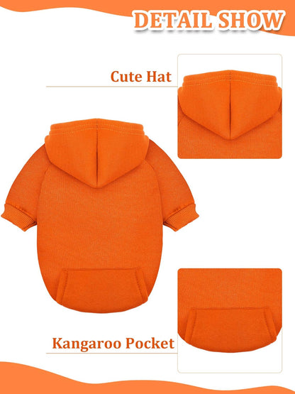 6 Pieces Dog Hoodie Dog Clothes Sweaters with Hat, Pet Winter Clothes Warm Hoodies Coat Sweater for