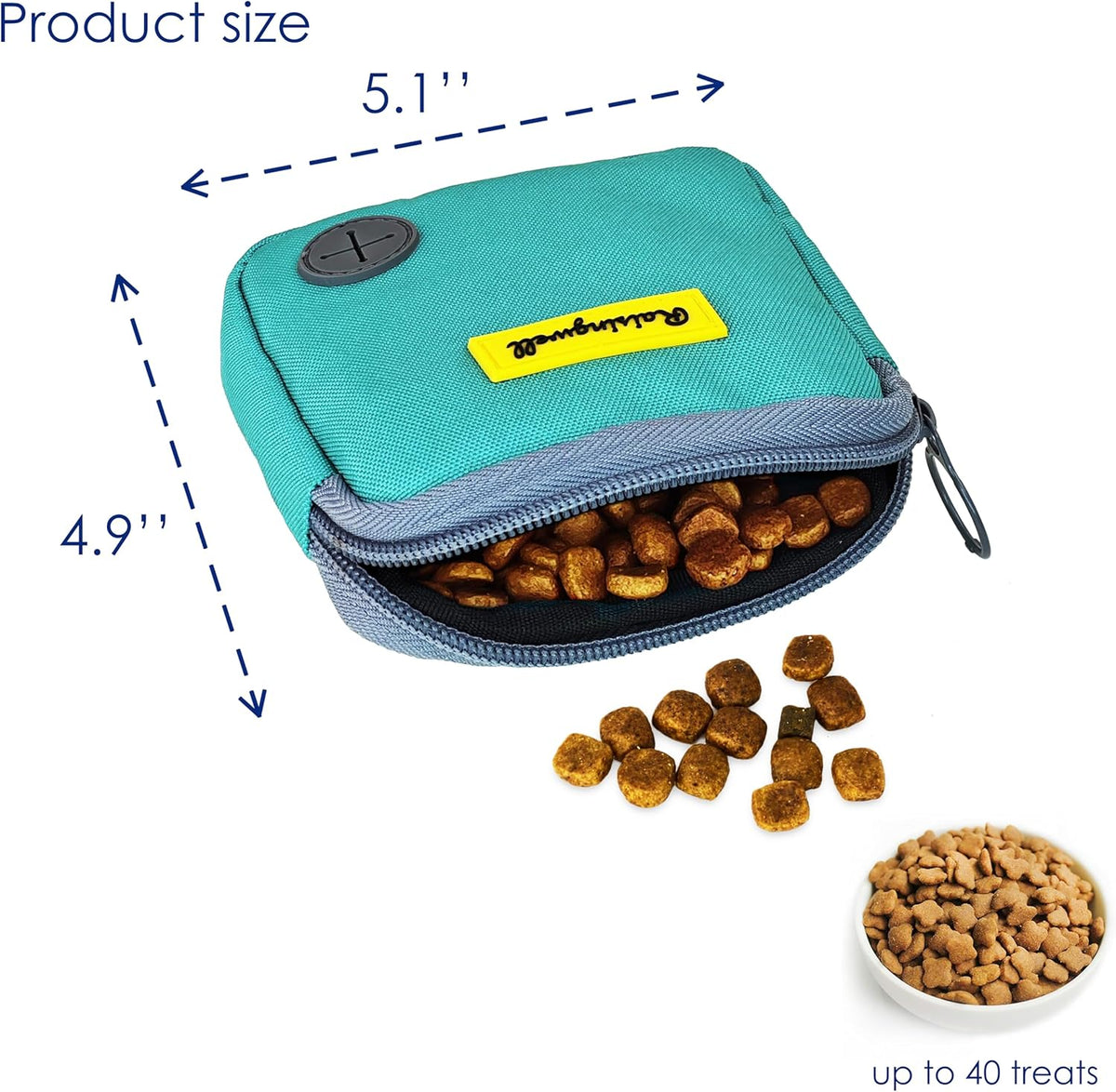 Dog Treat Pouch for Pet Walking and Training with Clicker Poop Bags Small Fanny Zipper Pack Holder