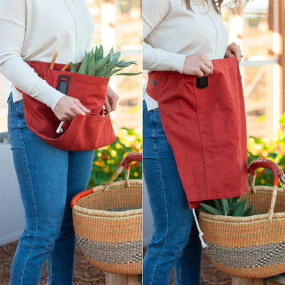 Roo Gardening Apron with Pockets & Harvesting, Picking Pouch - Adjustable, Water-resistant