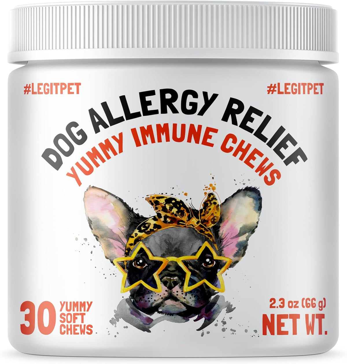 Allergy Relief Chews for Dogs & Immune & Digestive Supplement with Wild Salmon Oil Kelp Colostrum